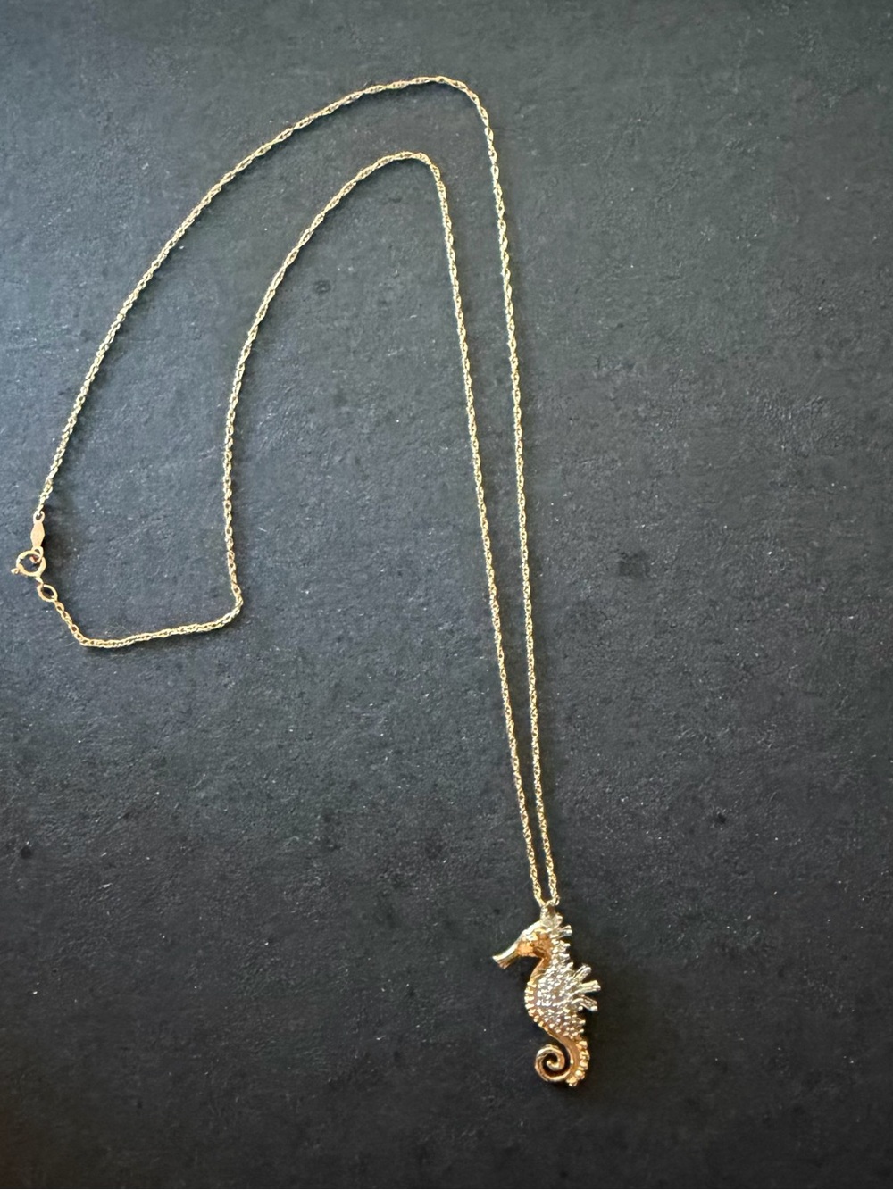 Gold Seahorse Pendant Necklace